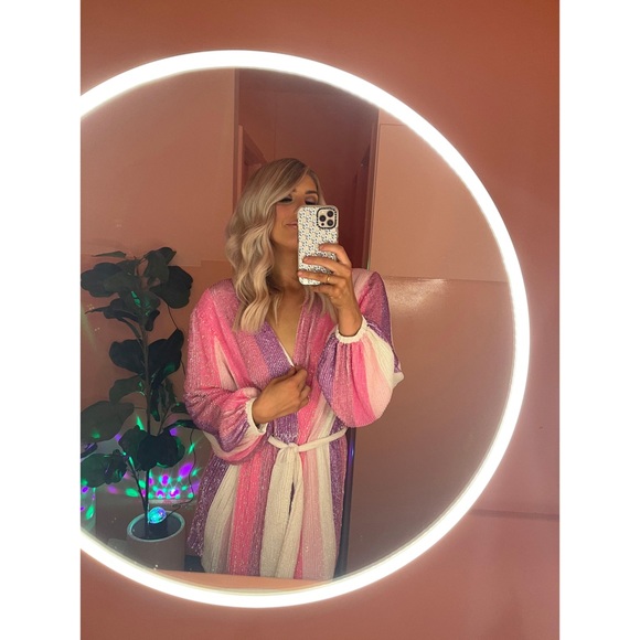 retrofete Gabrielle Dress Multi Pink Stripe Mini - Picture 5 of 11